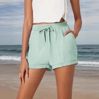 Summer New  Women's Clothing  Wish  Foreign Trade Solid Color Loose Casual Fashion Shorts Women main image 4