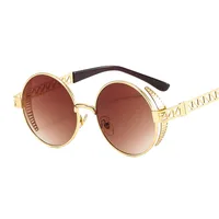 T22027 Punk Metal Mesh Decorative Modern Sunglasses Personality Trend Internet Celebrity Ins Retro Men's And Women's Sunglasses sku image 6