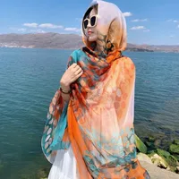 Superior Scarf Women's Summer Thin Sunscreen Scarf Large Shawl Long Scarf All-match Elegant Printing main image 4