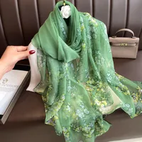 Superior Scarf Women's Summer Thin Sunscreen Scarf Large Shawl Long Scarf All-match Elegant Printing sku image 18