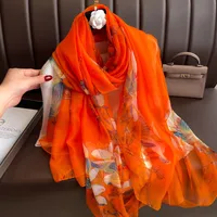 Superior Scarf Women's Summer Thin Sunscreen Scarf Large Shawl Long Scarf All-match Elegant Printing sku image 24