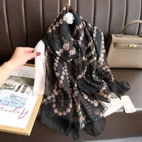 Superior Scarf Women's Summer Thin Sunscreen Scarf Large Shawl Long Scarf All-match Elegant Printing sku image 27