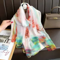 Superior Scarf Women's Summer Thin Sunscreen Scarf Large Shawl Long Scarf All-match Elegant Printing sku image 28