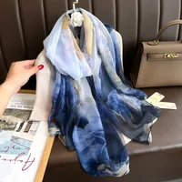 Superior Scarf Women's Summer Thin Sunscreen Scarf Large Shawl Long Scarf All-match Elegant Printing sku image 30