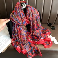 Superior Scarf Women's Summer Thin Sunscreen Scarf Large Shawl Long Scarf All-match Elegant Printing sku image 33