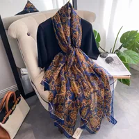 Superior Scarf Women's Summer Thin Sunscreen Scarf Large Shawl Long Scarf All-match Elegant Printing sku image 34