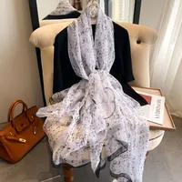 Superior Scarf Women's Summer Thin Sunscreen Scarf Large Shawl Long Scarf All-match Elegant Printing sku image 35