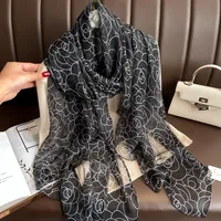 Superior Scarf Women's Summer Thin Sunscreen Scarf Large Shawl Long Scarf All-match Elegant Printing sku image 38