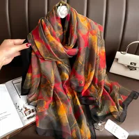 Superior Scarf Women's Summer Thin Sunscreen Scarf Large Shawl Long Scarf All-match Elegant Printing sku image 41