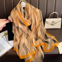 Superior Scarf Women's Summer Thin Sunscreen Scarf Large Shawl Long Scarf All-match Elegant Printing sku image 43