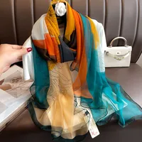 Superior Scarf Women's Summer Thin Sunscreen Scarf Large Shawl Long Scarf All-match Elegant Printing sku image 45