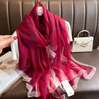 Superior Scarf Women's Summer Thin Sunscreen Scarf Large Shawl Long Scarf All-match Elegant Printing sku image 46