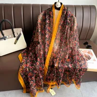 Superior Scarf Women's Summer Thin Sunscreen Scarf Large Shawl Long Scarf All-match Elegant Printing sku image 48