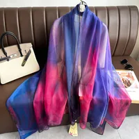 Superior Scarf Women's Summer Thin Sunscreen Scarf Large Shawl Long Scarf All-match Elegant Printing sku image 49