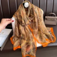 Superior Scarf Women's Summer Thin Sunscreen Scarf Large Shawl Long Scarf All-match Elegant Printing sku image 51