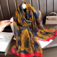 Superior Scarf Women's Summer Thin Sunscreen Scarf Large Shawl Long Scarf All-match Elegant Printing sku image 52