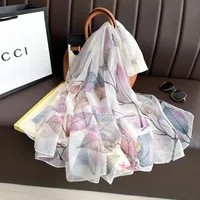 Superior Scarf Women's Summer Thin Sunscreen Scarf Large Shawl Long Scarf All-match Elegant Printing sku image 54