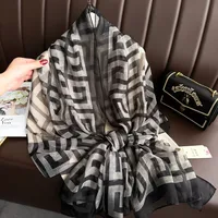 Superior Scarf Women's Summer Thin Sunscreen Scarf Large Shawl Long Scarf All-match Elegant Printing sku image 58