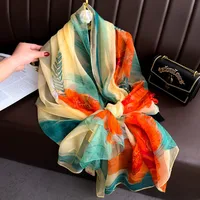 Superior Scarf Women's Summer Thin Sunscreen Scarf Large Shawl Long Scarf All-match Elegant Printing sku image 61