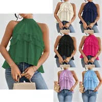 Fashion Casual Summer New French Shoulder Neck Ear Small Shirt Short Top main image 1