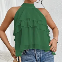 Fashion Casual Summer New French Shoulder Neck Ear Small Shirt Short Top main image 3