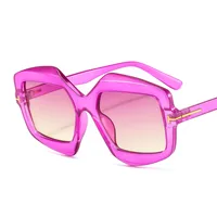 New Irregular T-shaped Sunglasses Color Men And Women INS Personalized Fashion Retro Modern Sunglasses 9096 main image 5