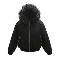 Jiayiku Tide Brand  New Winter Fur Collar Fleece-lined Cotton-padded Jacket Coat American Retro Lamb Wool Warm Cotton-padded Jacket main image 2