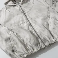 Jiayiku Tide Brand  Winter New Waste Earth Style American Street Dirty Dyed Rough Edge Old Thickened Warm Cotton-padded Jacket main image 4