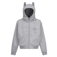 Jiayiku Men's  New American Street Hoodie Spring And Autumn Deviruchi Ear Washed Cardigan Zipper Sweater main image 3