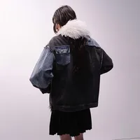 Jiayiku Tide Brand  Spring New American Retro Damaged Stitching Wash Denim Jacket Antique Feeling Coat main image 3