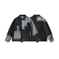 Jiayiku Tide Brand  Spring New American Retro Damaged Stitching Wash Denim Jacket Antique Feeling Coat main image 5