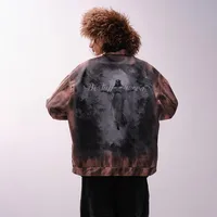Jiayiku Men's  Spring New American Retro Diablo Graffiti Figure Suede Tooling Jacket Coat main image 2