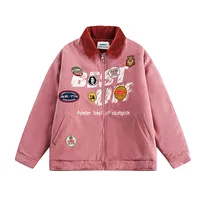 Jiayi Library Men's  New Winter Warm Cotton Coat American Vintage Washed Printed Couple's Cotton Coat Jacket main image 2