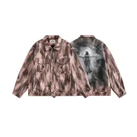 Jiayiku Men's  Spring New American Retro Diablo Graffiti Figure Suede Tooling Jacket Coat main image 5