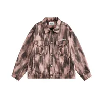 Jiayiku Men's  Spring New American Retro Diablo Graffiti Figure Suede Tooling Jacket Coat sku image 1