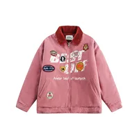 Jiayi Library Men's  New Winter Warm Cotton Coat American Vintage Washed Printed Couple's Cotton Coat Jacket sku image 6
