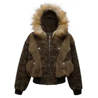 Jiayiku Men's  New Winter Camouflage Cotton-padded Coat Coat American Trendy Contrast Color Stitching Plus Fluffy Collar Cotton-padded Coat main image 1