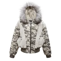 Jiayiku Men's  New Winter Camouflage Cotton-padded Coat Coat American Trendy Contrast Color Stitching Plus Fluffy Collar Cotton-padded Coat main image 3