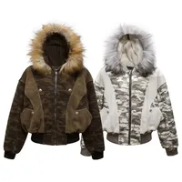 Jiayiku Men's  New Winter Camouflage Cotton-padded Coat Coat American Trendy Contrast Color Stitching Plus Fluffy Collar Cotton-padded Coat main image 5