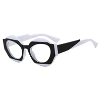 Outu Original Design Color Matching Geometric Sunglasses 4394 Men's Fashion Personality Gorgeous Sunglasses Plain Glasses sku image 8