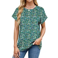 Europe And The United States  Foreign Trade  Spring Summer Summer Printed Round Neck Loose Short Sleeve T-shirt Top Women's In Stock main image 2