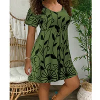 Wish  Hot Dress Summer  New   Skirt Summer Short-sleeved Printed Dress main image 3