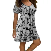 Wish  Hot Dress Summer  New   Skirt Summer Short-sleeved Printed Dress main image 5