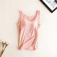 Modal Women's Rimless Cup BRA With Chest Pad Condole Belt Vest Cup One-piece Base Shirt Factory Wholesale main image 3