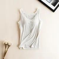 Modal Women's Rimless Cup BRA With Chest Pad Condole Belt Vest Cup One-piece Base Shirt Factory Wholesale main image 4