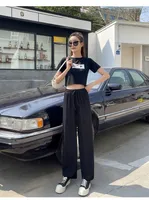 Ice Silk Wide-Leg Pants For Women  Spring And Summer Thin Slimming Loose Dose Breathable Small Straight Casual Floor Pants main image 4