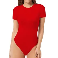 Spring And Summer  New Solid Color Jumpsuit Women's  Style Sexy Round Neck Short Sleeve Tight Jumpsuit main image 5