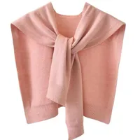 Knitted Shawl Women's Spring And Autumn Waistcoat Solid Color Shoulder Thin Cardigan Summer Knotted False Collar Scarf main image 3