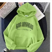 Wholesale Autumn And Winter Sweater Women's Fleece-lined Hooded Pullover Loose Printed Plus Size Velvet Coat Ins Trendy Women main image 4