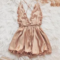 Foreign Trade Sexy Dress Deep V-Neck Hanging Neck Tether Backless Lingerie  Fashion Dress Pants main image 1